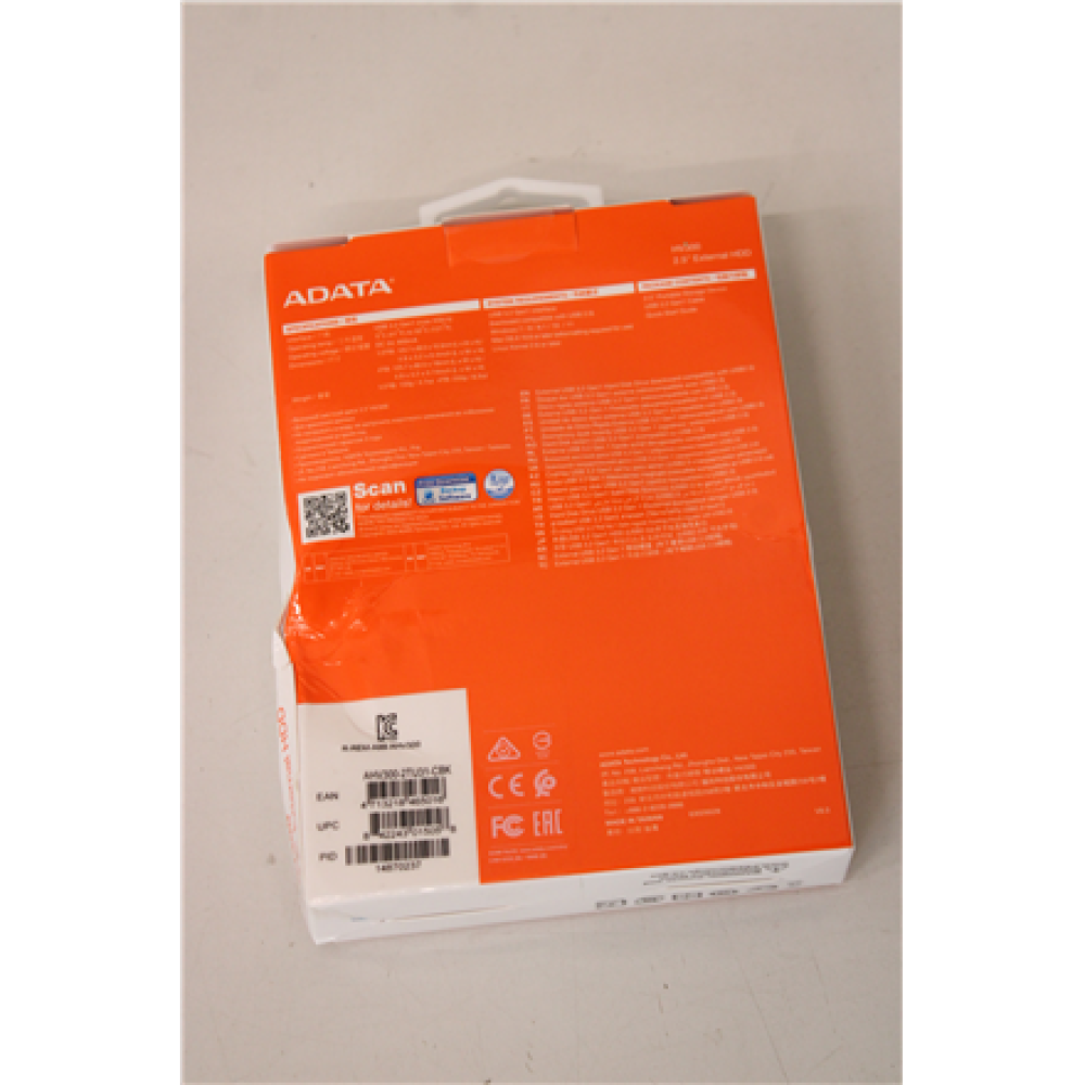 SALE OUT. ADATA HV300 , AHV300-2TU31-CBK , 2000 GB , 2.5 , USB 3.1 , Black , backward compatible with USB 2.0, 1. HDDtoGo free software only compatible with Windows. 2. Compatibility with specific host devices may vary and could be affected by system envi