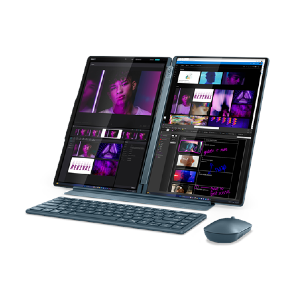 Lenovo Yoga Book 9 14IAH10 , Tidal Teal , 2x14 , OLED , Touchscreen , 2.8K WQXGA+ , 2880 x 1800 pixels , Glossy , Intel Core Ultra 7 , 255H , 32 GB , Soldered LPDDR5x , Solid-state drive capacity 1000 GB , Intel Arc Graphics , Windows 11 Pro , 802.11be , 