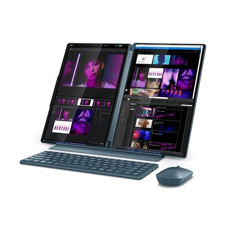 Lenovo Yoga Book 9 14IAH10 , Tidal Teal , 2x14 , OLED , Touchscreen , 2.8K WQXGA+ , 2880 x 1800 pixels , Glossy , Intel Core Ultra 7 , 255H , 32 GB , Soldered LPDDR5x , Solid-state drive capacity 1000 GB , Intel Arc Graphics , Windows 11 Pro , 802.11be , 