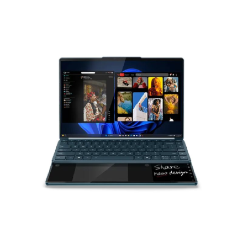 Lenovo Yoga Book 9 14IAH10 , Tidal Teal , 2x14 , OLED , Touchscreen , 2.8K WQXGA+ , 2880 x 1800 pixels , Glossy , Intel Core Ultra 7 , 255H , 32 GB , Soldered LPDDR5x , Solid-state drive capacity 1000 GB , Intel Arc Graphics , Windows 11 Pro , 802.11be , 