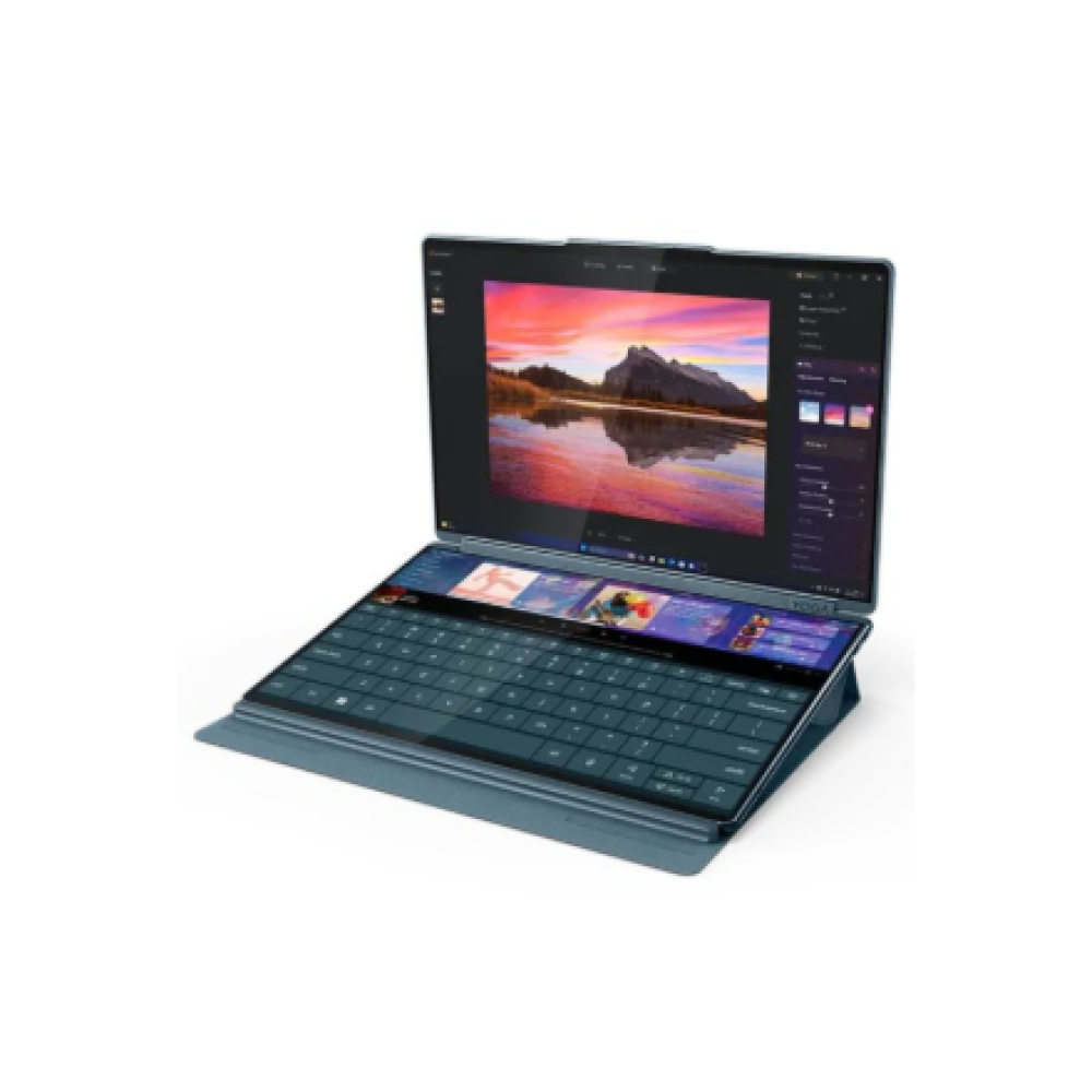 Lenovo Yoga Book 9 14IAH10 , Tidal Teal , 2x14 , OLED , Touchscreen , 2.8K WQXGA+ , 2880 x 1800 pixels , Glossy , Intel Core Ultra 7 , 255H , 32 GB , Soldered LPDDR5x , Solid-state drive capacity 1000 GB , Intel Arc Graphics , Windows 11 Pro , 802.11be , 
