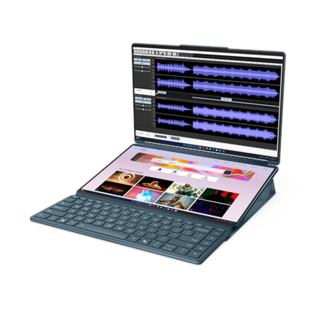 Lenovo Yoga Book 9 14IAH10 , Tidal Teal , 2x14 , OLED , Touchscreen , 2.8K WQXGA+ , 2880 x 1800 pixels , Glossy , Intel Core Ultra 7 , 255H , 32 GB , Soldered LPDDR5x , Solid-state drive capacity 1000 GB , Intel Arc Graphics , Windows 11 Pro , 802.11be , 