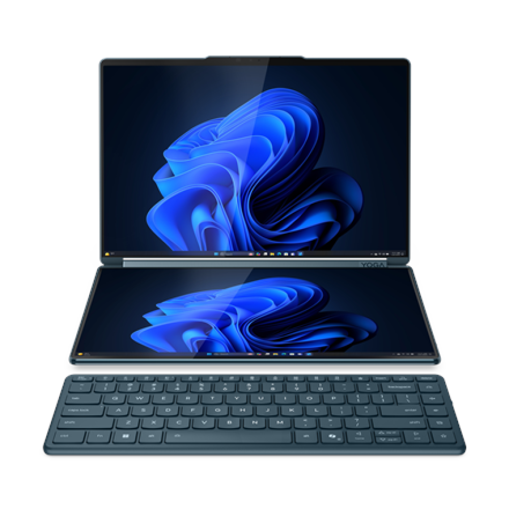 Lenovo Yoga Book 9 14IAH10 , Tidal Teal , 2x14 , OLED , Touchscreen , 2.8K WQXGA+ , 2880 x 1800 pixels , Glossy , Intel Core Ultra 7 , 255H , 32 GB , Soldered LPDDR5x , Solid-state drive capacity 1000 GB , Intel Arc Graphics , Windows 11 Pro , 802.11be , 