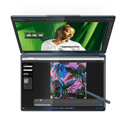 Lenovo Yoga Book 9 14IAH10 , Tidal Teal , 2x14 , OLED , Touchscreen , 2.8K WQXGA+ , 2880 x 1800 pixels , Glossy , Intel Core Ultra 7 , 255H , 32 GB , Soldered LPDDR5x , Solid-state drive capacity 1000 GB , Intel Arc Graphics , Windows 11 Pro , 802.11be , 