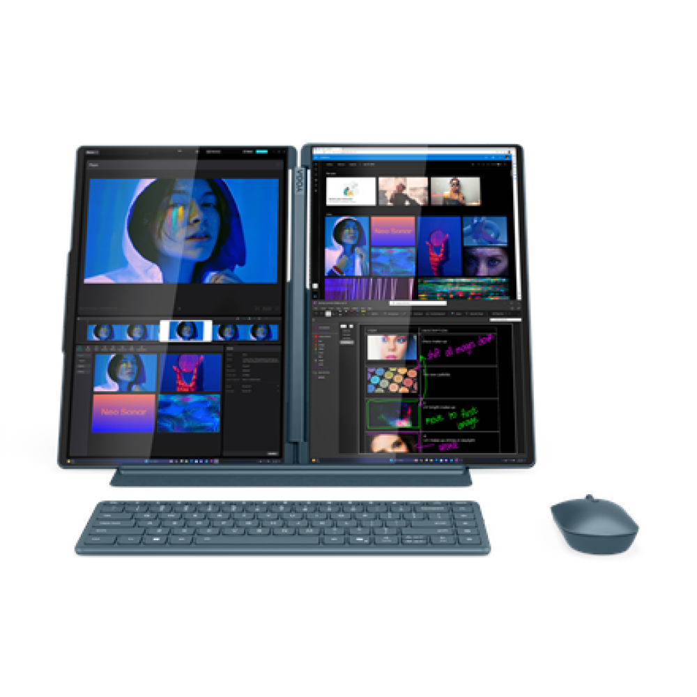 Lenovo Yoga Book 9 14IAH10 , Tidal Teal , 2x14 , OLED , Touchscreen , 2.8K WQXGA+ , 2880 x 1800 pixels , Glossy , Intel Core Ultra 7 , 255H , 32 GB , Soldered LPDDR5x , Solid-state drive capacity 1000 GB , Intel Arc Graphics , Windows 11 Pro , 802.11be , 