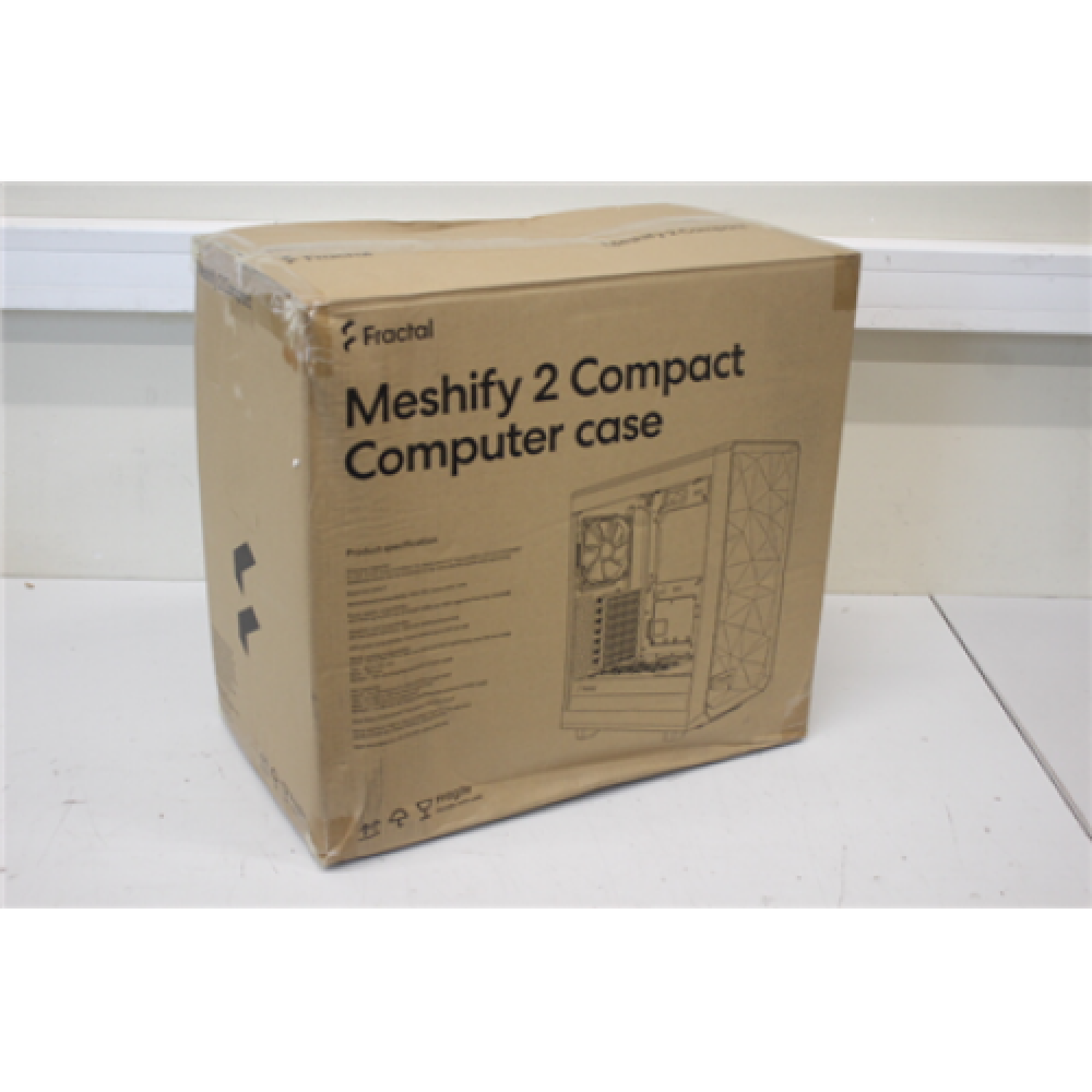SALE OUT. Fractal Design Meshify 2 Compact Black Solid Fractal Design Meshify 2 Compact Black DAMAGED PACKAGING