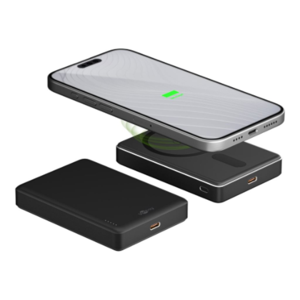 Goobay Magnetic Wireless Power Bank , 70183 , 10000 mAh , USB-C , Black