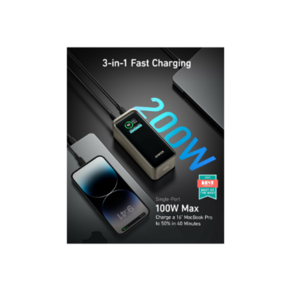 Anker Soundcore Power Bank, 200 W , Prime , 20000 mAh , Black