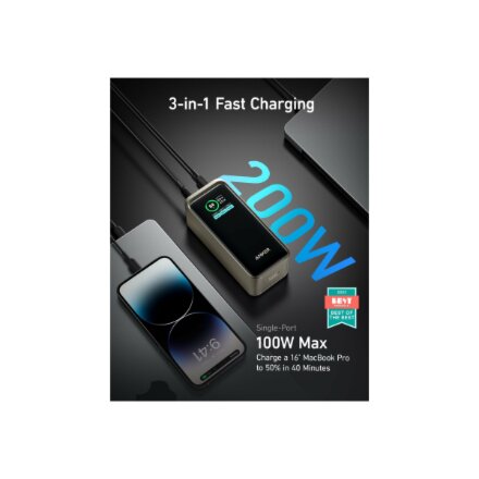 Anker Power Bank, 200 W , Prime , 20000 mAh , Black