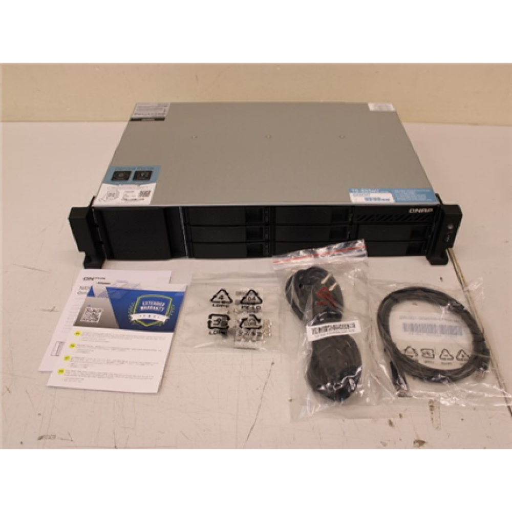 SALE OUT. , QNAP 8-Bay Short-Depth Rackmount NAS , TS-855eU-8G , Intel Atom , C5125 8-core , Processor frequency 2.8 GHz , 8 GB , UNPACKED, NOT USED