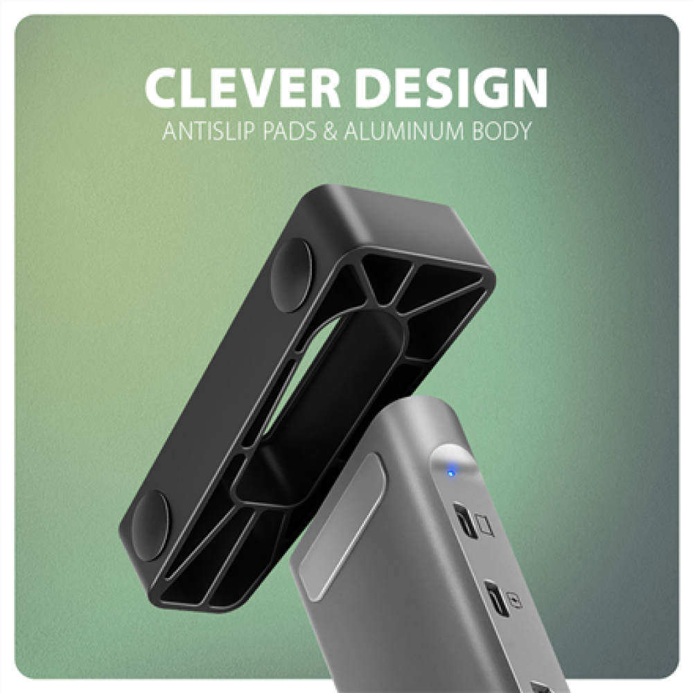 AXAGON USB-C 5Gbps LONGER 9in1 hub , HMC-10HLS