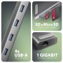 AXAGON USB-C 5Gbps LONGER 9in1 hub , HMC-10HLS