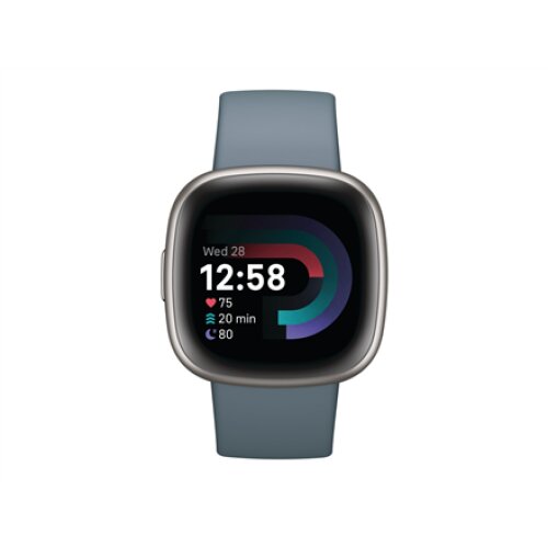 Versa 4 , Smart watch , NFC , GPS (satellite) , AMOLED , Touchscreen , Activity monitoring 24/7 , Waterproof , Bluetooth , Wi-Fi , Waterfall Blue/Platinum