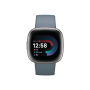 Fitbit Versa 4 Smart watch NFC GPS (satellite) AMOLED Touchscreen Activity monitoring 24/7 Waterproof Bluetooth Wi-Fi Waterfall Blue/Platinum