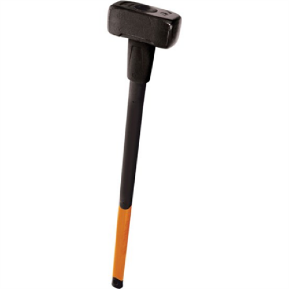 Fiskars Sledge Hammer XL The medium sized Fiskars Sledge Hammer XL is still a big hitter. This tool features rounded edges on the striking surface which delay burring and lessen the risk of chipping. This sledge hammer has a rubber miss-hit guard that les