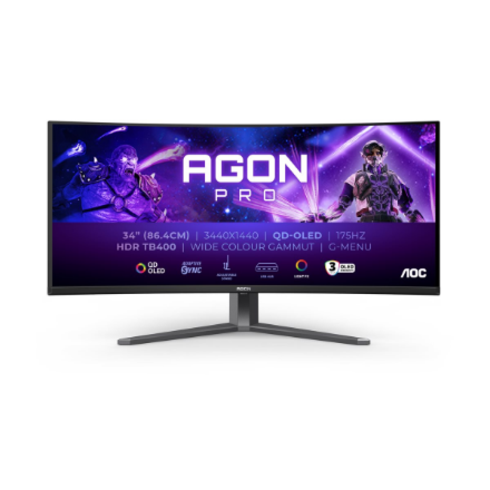 AOC , AGON PRO AG346UCD , 34 , OLED , WQHD , 21:9 , 175 Hz , 0.03 ms , 3440 x 1440 pixels , 250 cd/m² , HDMI ports quantity 2