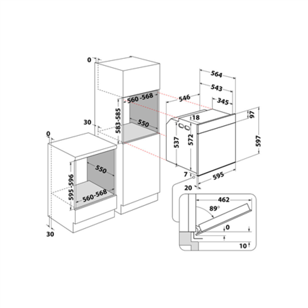 WOI4S8PM0SBA Whirlpool Oven , WOI4S8PM0SBA , 73 L , Electric , Pyrolysis/Hydrolytic , Electronic , Steam function , Height 59.7 cm , Width 59.5 cm , Black
