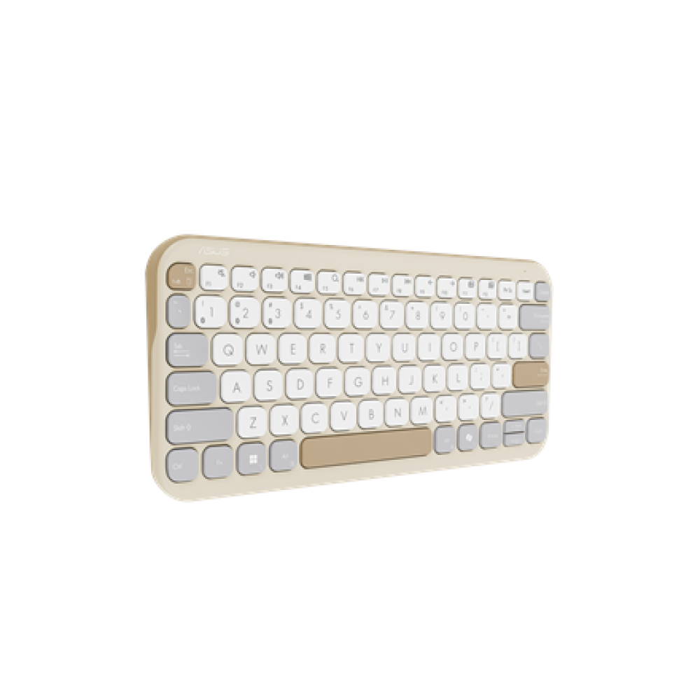 Asus Marshmallow KW100 , Keyboard , Wireless , US International , Oat Milk , Bluetooth