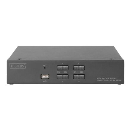 Digitus , KVM Switch, 4 Port, Single Display, 4K, HDMI , DS-12880