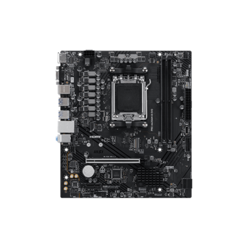 MSI PRO A620AM-B EVO , Processor family AMD , Processor socket AM5 , DDR5 , Supported hard disk drive interfaces SATA, M.2 , Number of SATA connectors 2
