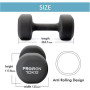 PROIRON PRKNED10K Dumbbell Weight Set, 2 pcs, 10 kg, Black, Neoprene