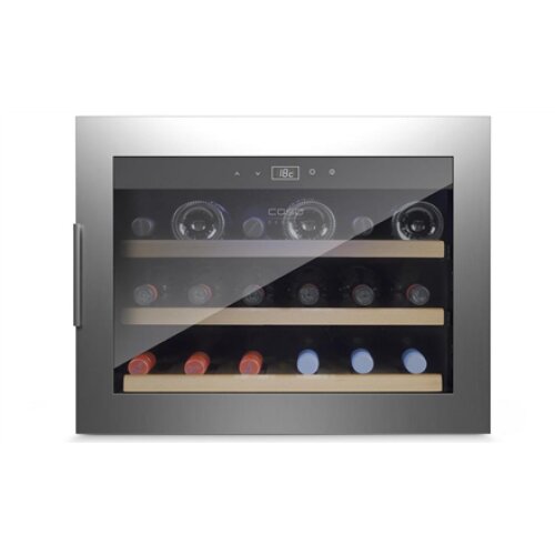 Caso , Wine cooler , WineSafe 18 EB , Energy efficiency class G , Built-in , Bottles capacity Up to 18 bottles , Cooling type Compressor technology , Stainless steel