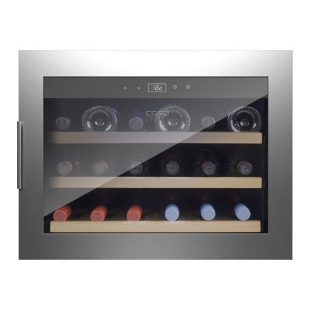 Caso , Wine cooler , WineSafe 18 EB , Energy efficiency class G , Built-in , Bottles capacity Up to 18 bottles , Cooling type Compressor technology , Stainless steel