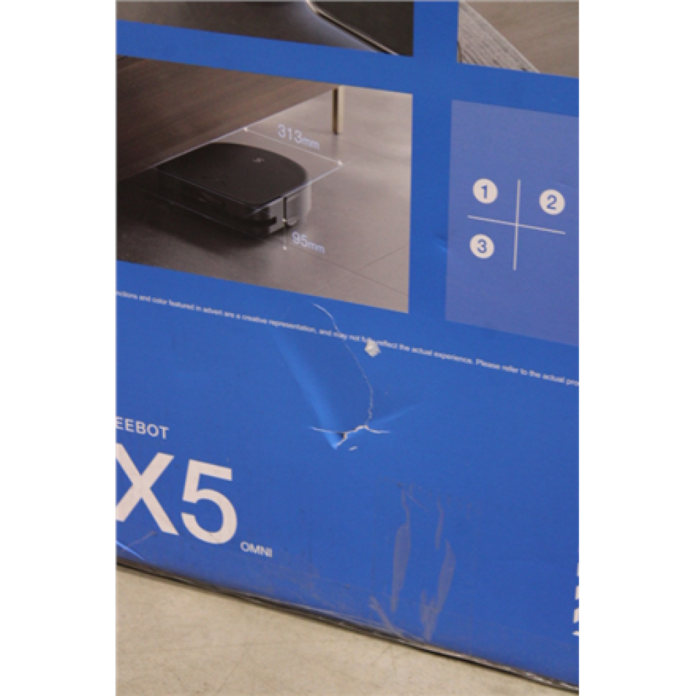 SALE OUT. , Ecovacs , Robotic Vacuum Cleaner , DEEBOT X5 OMNI , Wet&Dry , Operating time (max) 164 min , Lithium-Ion , 6400 mAh , Dust capacity 0.25 L , 12800 Pa , Black , DAMAGED PACKAGING, USED, DIRTY, SCRATCHED