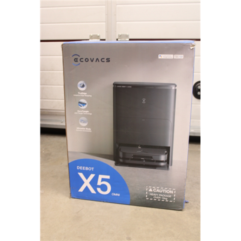 SALE OUT. , Ecovacs , Robotic Vacuum Cleaner , DEEBOT X5 OMNI , Wet&Dry , Operating time (max) 164 min , Lithium-Ion , 6400 mAh , Dust capacity 0.25 L , 12800 Pa , Black , DAMAGED PACKAGING, USED, DIRTY, SCRATCHED