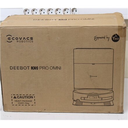 SALE OUT. Ecovacs Robotic Vacuum Cleaner , DEEBOT X9 PRO OMNI , Wet&Dry , Li-ion , 6400 mAh , Dust capacity 0.22 L , 16600 Pa , Black , DAMAGED PACKAGING, USED, DIRTY, SCRATCHED