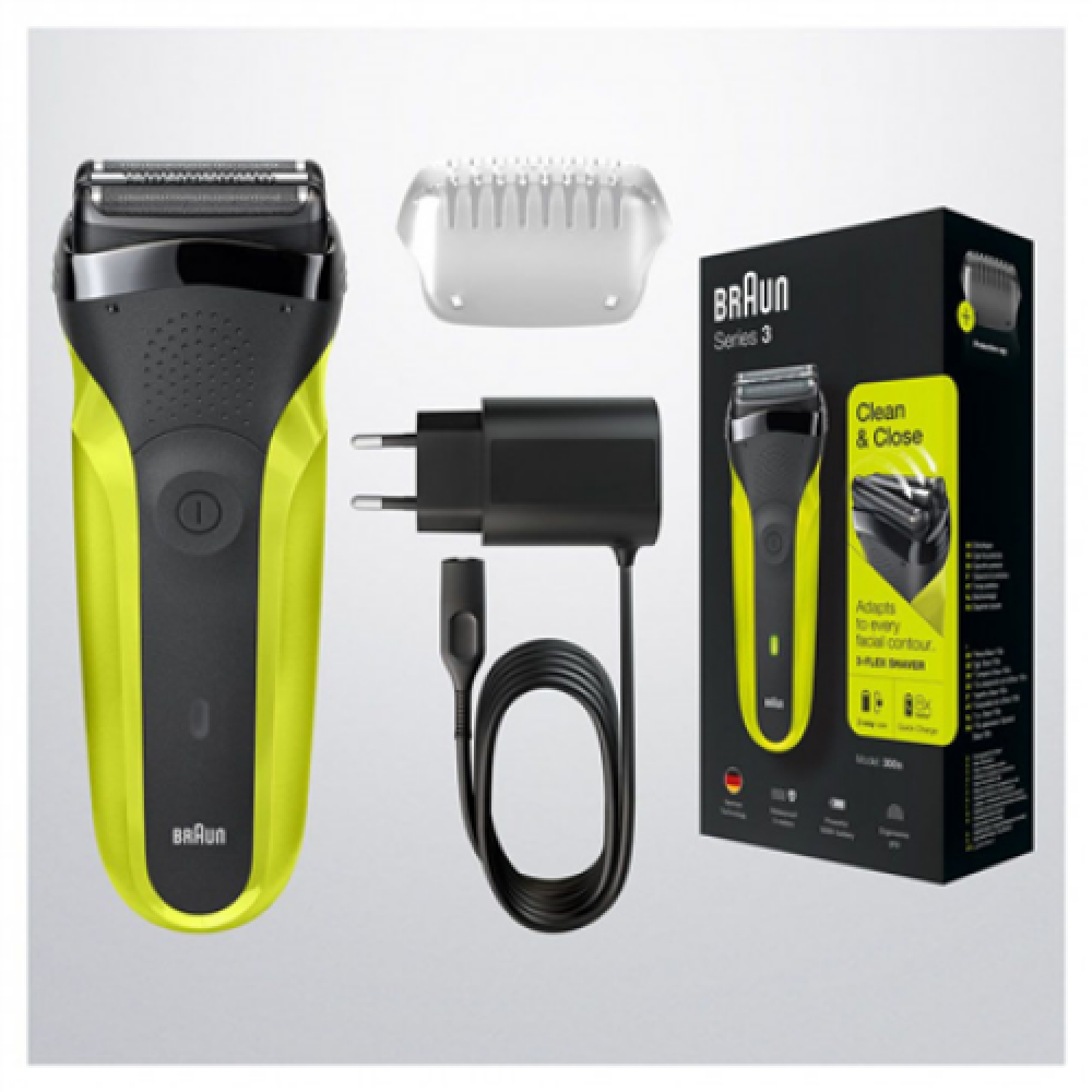Braun , Shaver , 300s , Operating time (max) 30 min , Black/Green
