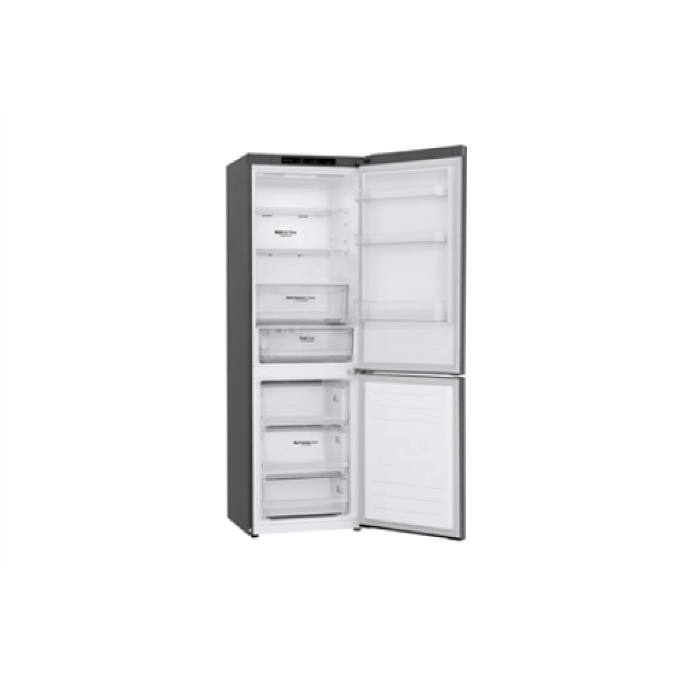 LG Refrigerator GBB61DSJMN Energy efficiency class E, Free standing, Combi, Height 186 cm, Fridge net capacity 234 L, Freezer net capacity 107 L, Display, 36 dB, Stainless steel