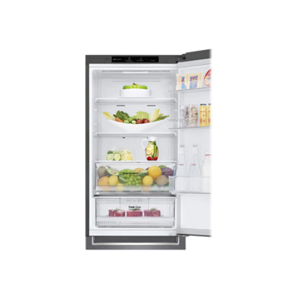 LG Refrigerator GBB61DSJMN Energy efficiency class E, Free standing, Combi, Height 186 cm, Fridge net capacity 234 L, Freezer net capacity 107 L, Display, 36 dB, Stainless steel