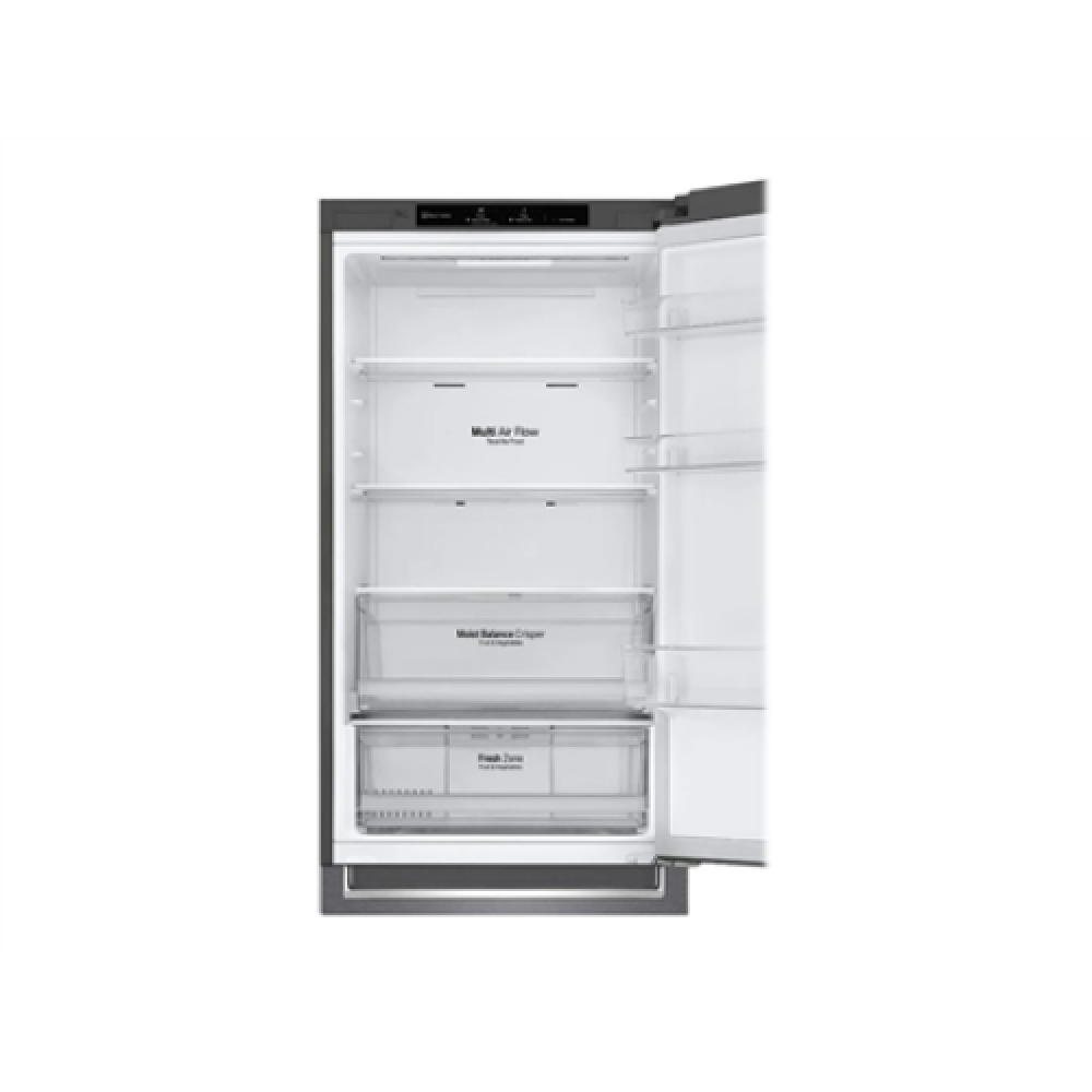 LG Refrigerator GBB61DSJMN Energy efficiency class E, Free standing, Combi, Height 186 cm, Fridge net capacity 234 L, Freezer net capacity 107 L, Display, 36 dB, Stainless steel