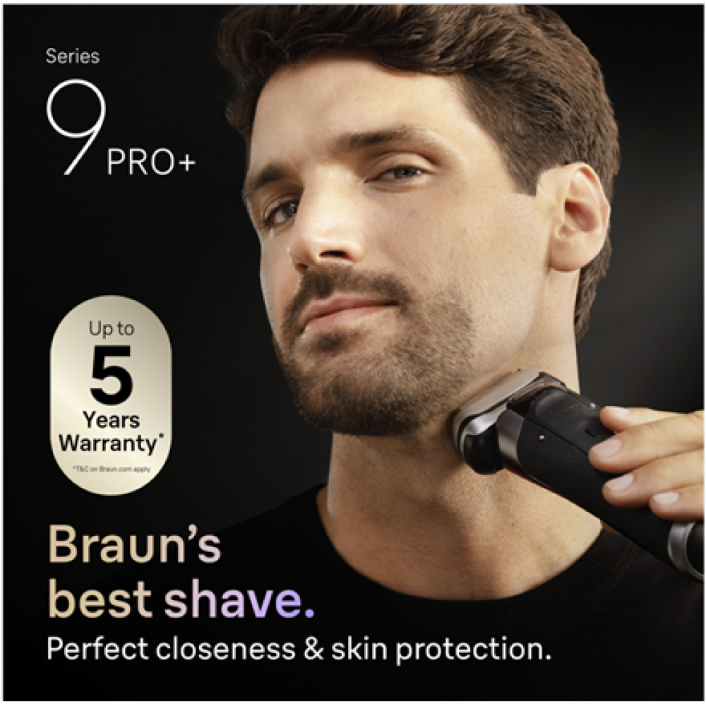 Braun Shaver , 9600s Series 9 PRO , Operating time (max) 60 min , Wet & Dry , Lithium Ion , Black