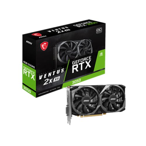 MSI , GeForce RTX 3050 VENTUS 2X XS 8G OC , NVIDIA , 8 GB , GeForce RTX 3050 , GDDR6 , HDMI ports quantity 1 , PCI Express Gen 4 x8 , Memory clock speed 14000 MHz