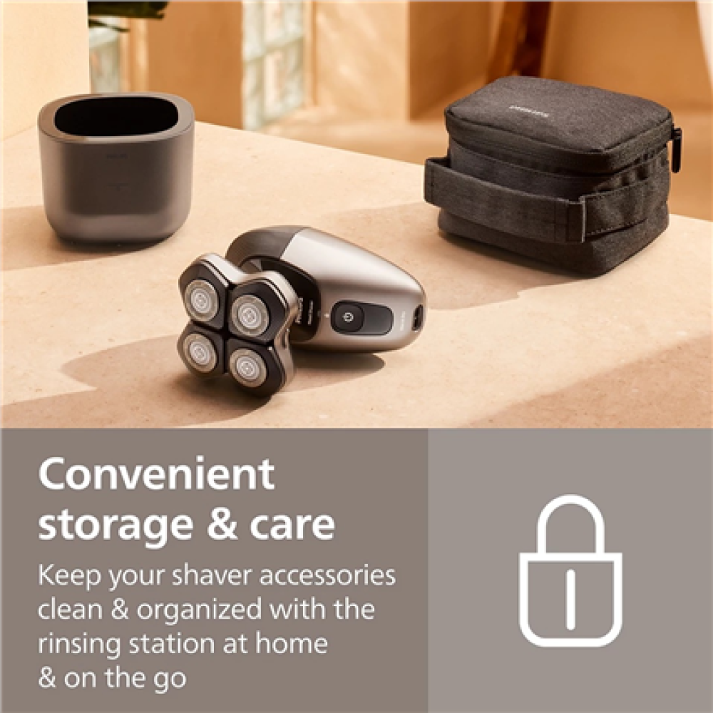 Philips Head Shaver , Pro 5000 Series HS5980/15 , Operating time (max) 60 min , Wet & Dry , Lithium , Deep Black