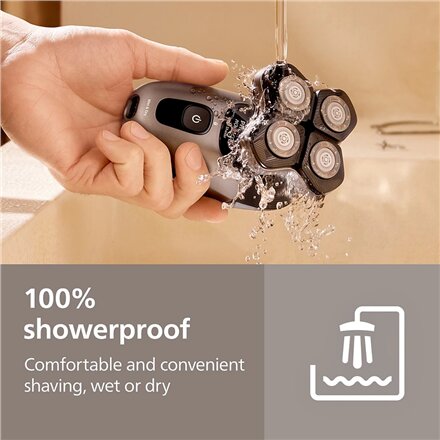 Philips Head Shaver , Pro 5000 Series HS5980/15 , Operating time (max) 60 min , Wet & Dry , Lithium , Deep Black