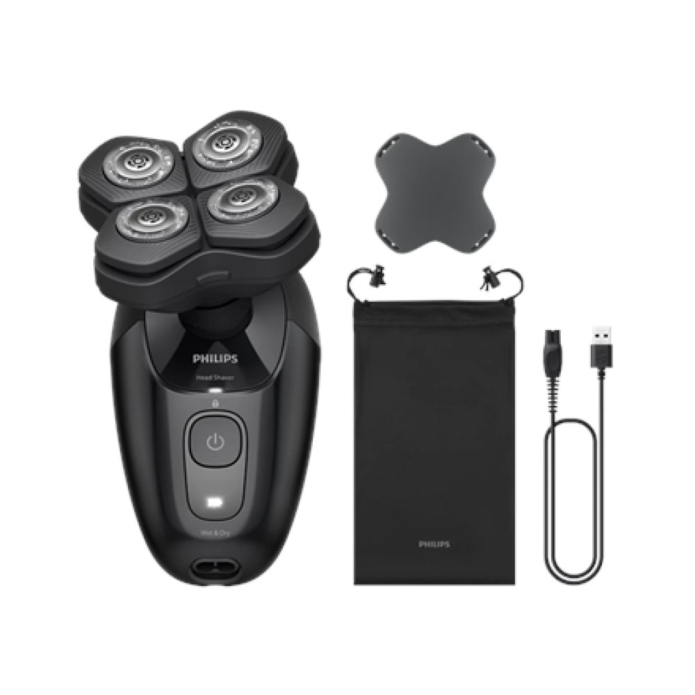 Philips Head Shaver , Pro 5000 Series HS5980/15 , Operating time (max) 60 min , Wet & Dry , Lithium , Deep Black