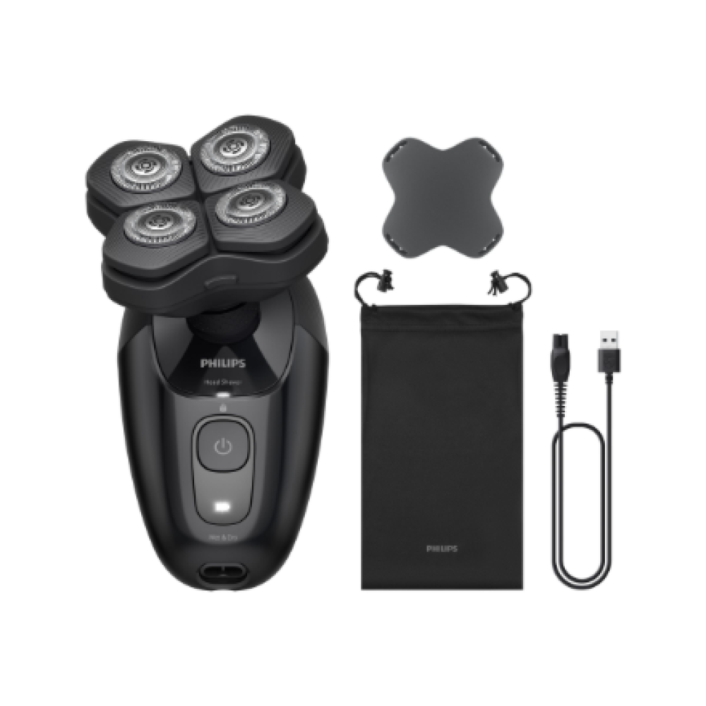 Philips Head Shaver , Pro 5000 Series HS5980/15 , Operating time (max) 60 min , Wet & Dry , Lithium , Deep Black