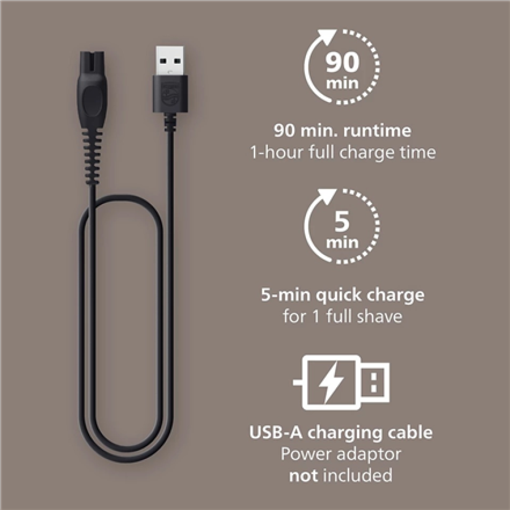 Philips Head Shaver , Pro 5000 Series HS5980/15 , Operating time (max) 60 min , Wet & Dry , Lithium , Deep Black