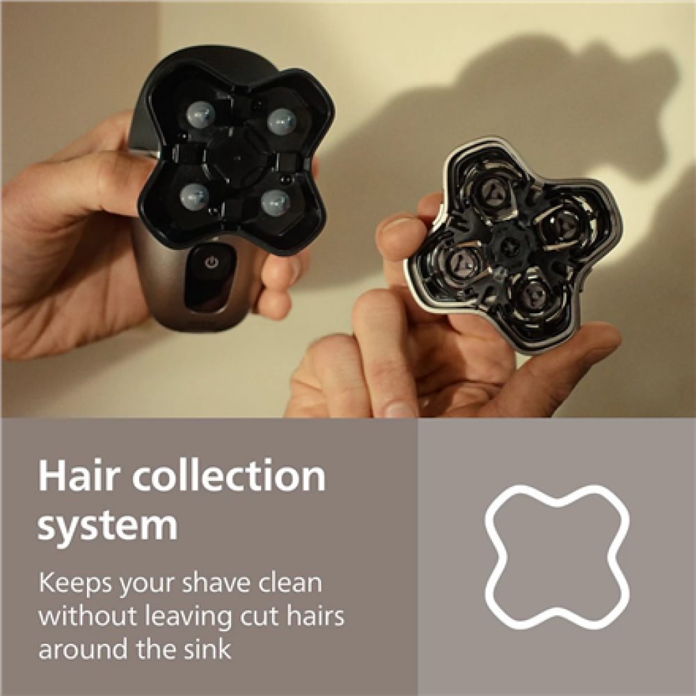 Philips Head Shaver , Pro 5000 Series HS5980/15 , Operating time (max) 60 min , Wet & Dry , Lithium , Deep Black