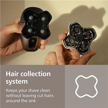 Philips Head Shaver , Pro 5000 Series HS5980/15 , Operating time (max) 60 min , Wet & Dry , Lithium , Deep Black