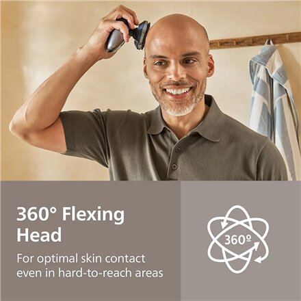 Philips Head Shaver , Pro 5000 Series HS5980/15 , Operating time (max) 60 min , Wet & Dry , Lithium , Deep Black