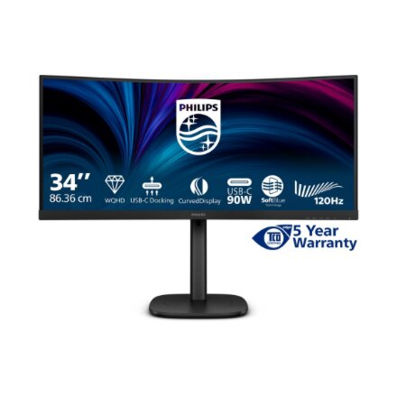 Philips , 34B2U3600C/00 , 34 , VA , 21:9 , 60 Hz , 4 ms , 3440 x 1440 pixels , 300 cd/m² , HDMI ports quantity 1 , Black
