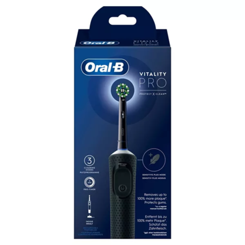 Oral-B Electric Toothbrush , Vitality Pro , Rechargeable , For adults , Number of brush heads included 1 , Number of teeth brushing modes 3 , Black