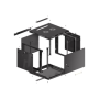 Lanberg Rack cabinet 19 wall-mount 9U/600x600 (flat pack) for self-assembly with metal door, black , Lanberg