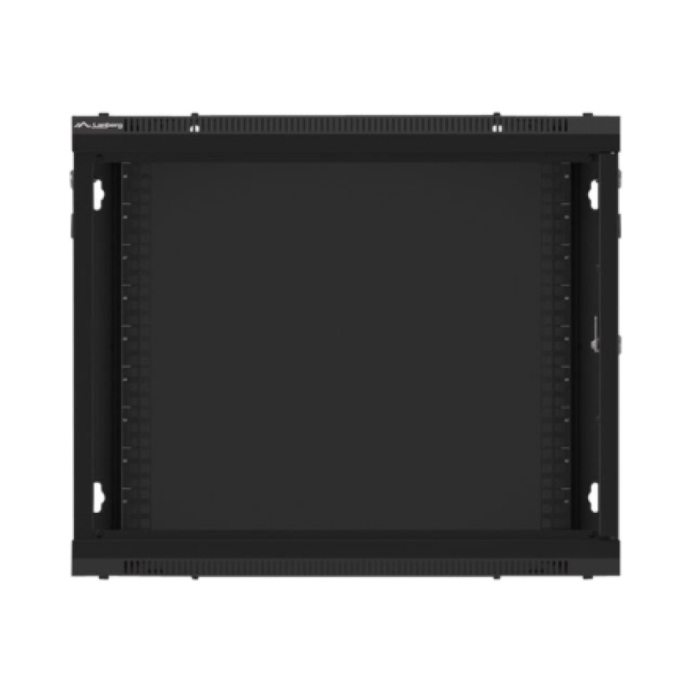 Lanberg Rack cabinet 19 wall-mount 9U/600x600 (flat pack) for self-assembly with metal door, black , Lanberg