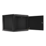 Lanberg Rack cabinet 19 wall-mount 9U/600x600 (flat pack) for self-assembly with metal door, black , Lanberg
