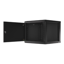 Lanberg Rack cabinet 19 wall-mount 9U/600x600 (flat pack) for self-assembly with metal door, black , Lanberg